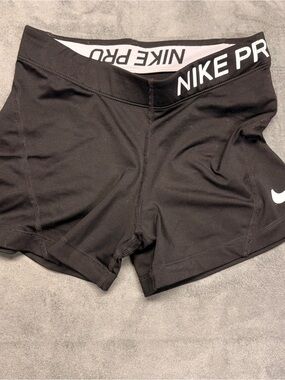 Nike Black Logo Athletic Compression Shorts